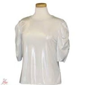 Tan Metallic Bedazzled Parachute Short Sleeve Shirt